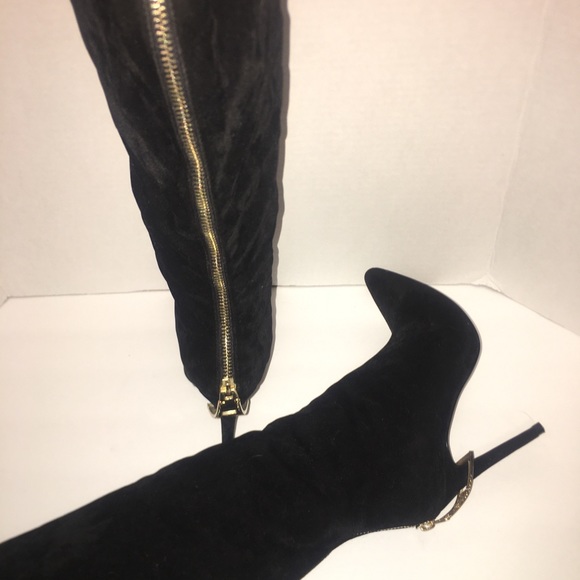 Gold Back Zipper Boots - Picture 3 of 5